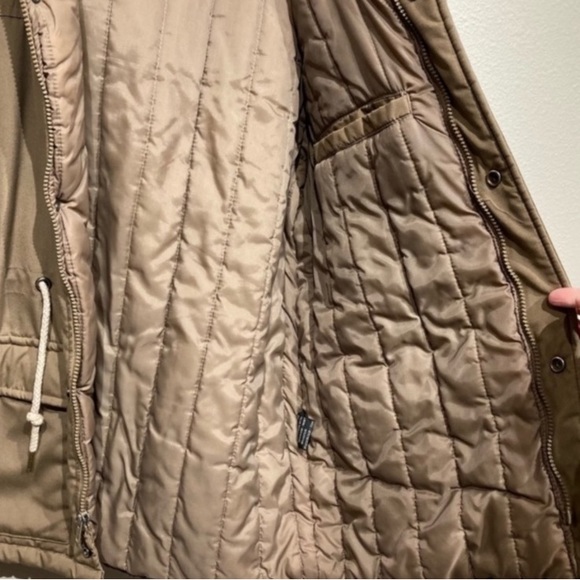 Vintage Brown Oversized utility coat with quilted inside & hood - Picture 10 of 15